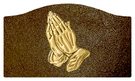 DASHELL-516-GD-SH-BR Gold Praying Hands Shimmer Brown Background